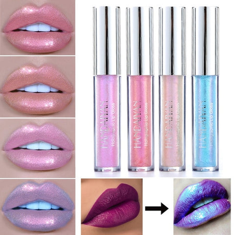 Beyprern Polarized Lip Gloss Longlasting Mermaid Glitter Lipstick Waterproof Moisturize Jelly Luminous Glitter Lipgloss Lip Makeup 6Color