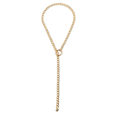 DIEZI Hip Hop Gold Silver Color Geometric Clavicle Chain Link Necklace for Women Men Beach Party Jewelry Punk Vintage Necklaces