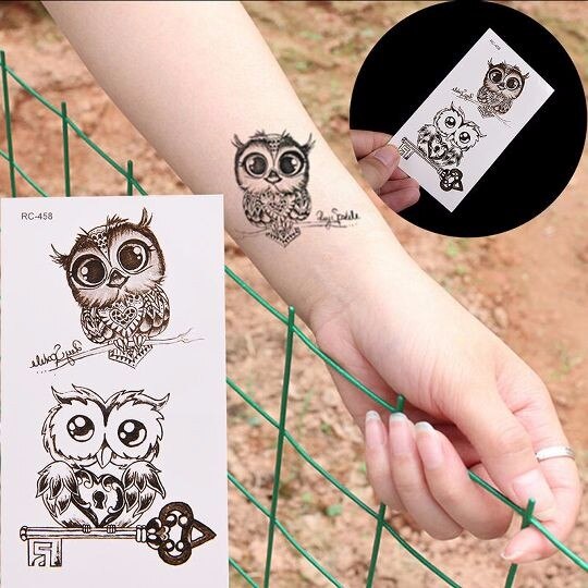 Popular Owl Men And Women One-time Tattoo Waterproof Temporary Tattoo Stickers Arm Shoulder Leg Foot Whole Body Painting TXTB1