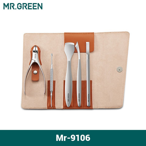 MR.GREEN Pedicure Knife Set Professional Ingrown Toenail Foot Care Tools Stainless Steel Nail Nippers Clipper Remover Kit