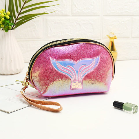 Girl Makeup Bag Colorful Mermaid Tail Cosmetic Bag Organizer Make Up Case Beauty Pouch Lipstick Bag PU Beautician Toiletry Bags