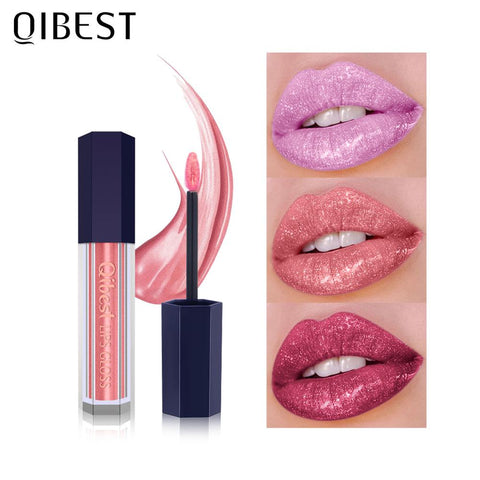 Beyrern Shimmer Liquid Lipstick Glitter Lip gloss 12 Colors Cosmetic Makeup Lip Tint Glitter Moisturizing Waterproof Lip Gloss