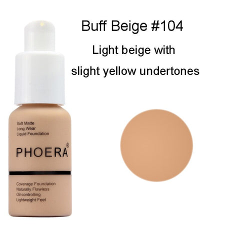 PHOERA Foundation Makeup Liquid Matte Moisturizer Face Base High Coverage Brighten Concealer Cream Face Makeup Wholesale TXTB1
