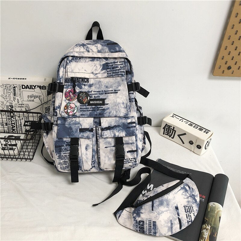 Unisex Large Capacity Student Backpack Korean Japanese Fashion Boys Girls Schoolbag Nylon Waterproof Computer Travelling Bag New