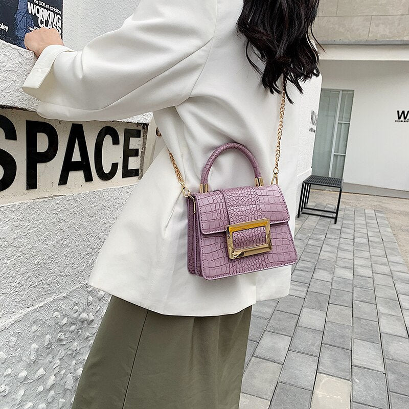Crocodile pattern Square Tote bag 2022 Fashion New High-quality PU Leather Women's Designer Handbag Chain Shoulder Messenger Bag