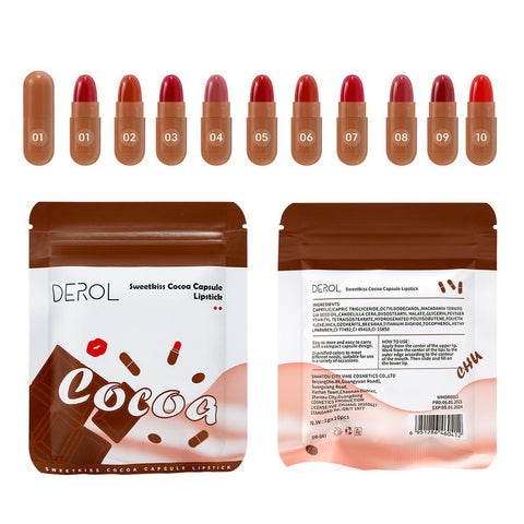Chocolate Capsules Lip Gloss Mini Matte Velvet Lipsticks Long Lasting Moisturizing Women Lip Glaze Makeup Lip Tint Cosmetics