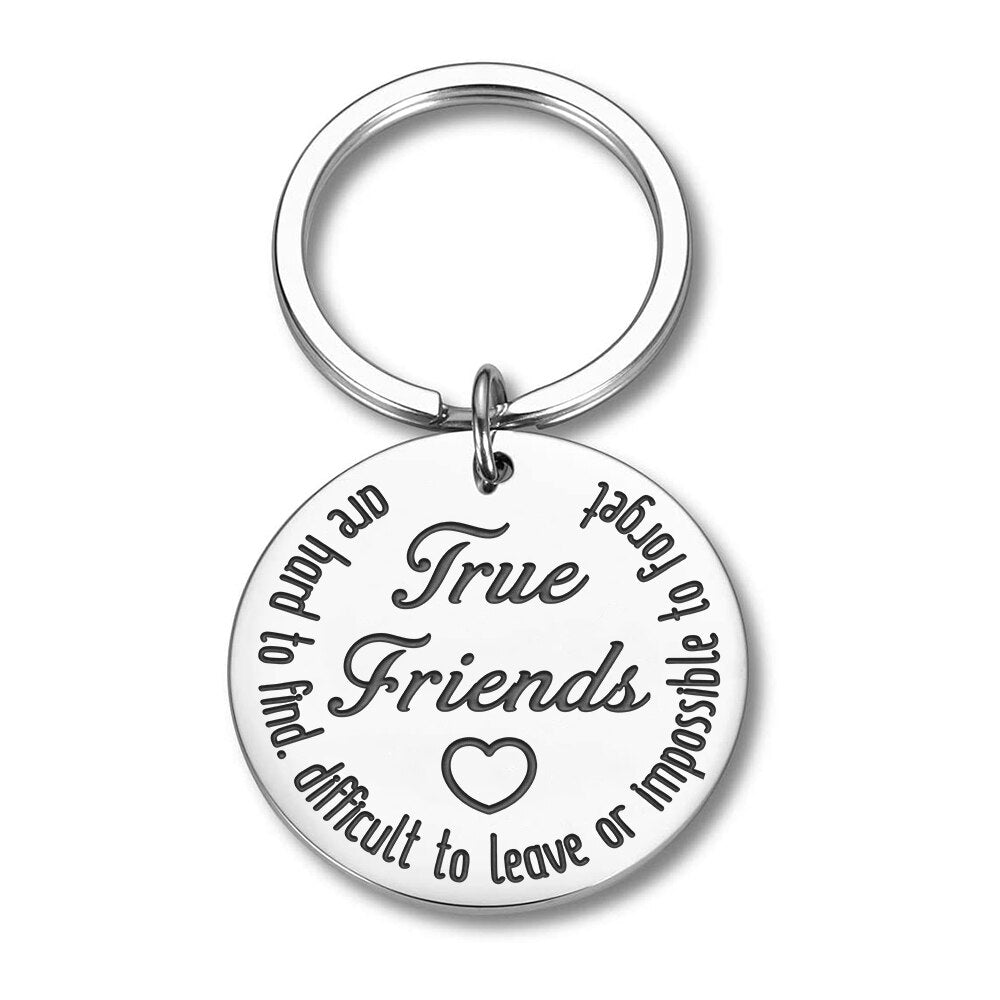 Friends Keychain Friendship Gifts for BFF Women Friends Thank You Key Ring Gifts for Men Sisters Teen Girls Boys Him Her