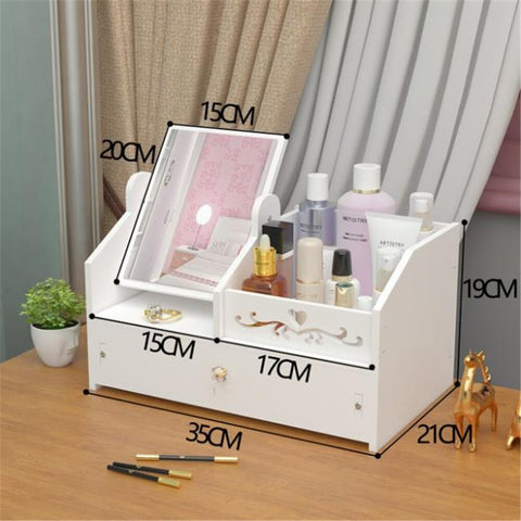 Table Mirror Storage Makeup table Mirror with Drawer Dressing Table Mirrors for Bedroom Beauty Cosmetic Mirror Jewelry Mirrors
