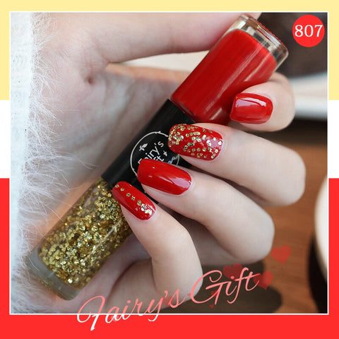 Christmas Gift Thanksgiving Regular Nail Polish Free Baking Lasting Quick Dry Nail Varnishes Sequins Lacquer for Manicure Nail Art Polish Two Color Set