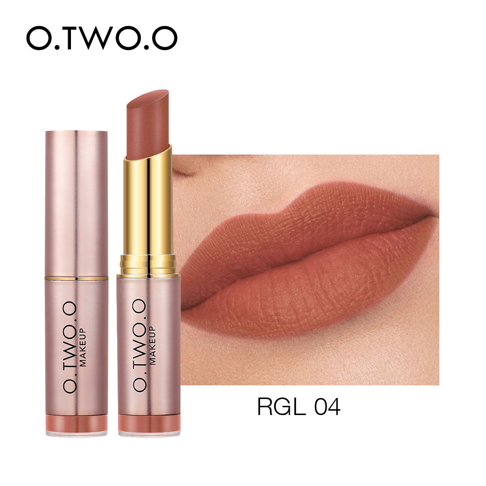 O.TWO.O Matte Lipstick Not Dry Waterproof Lip Balm Non Sticky 12 Colors Sexy Nude Pink Red Lip Tint Moist Lips Makeup Cosmetics
