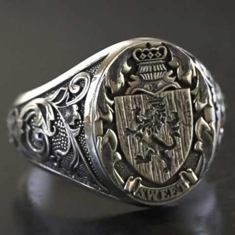 2023 New Arrival Rings for Men Crown Lion Shield Badge Retro Style Men's Ring In Copper Anniversary TRENDY Jewelry Wholesale