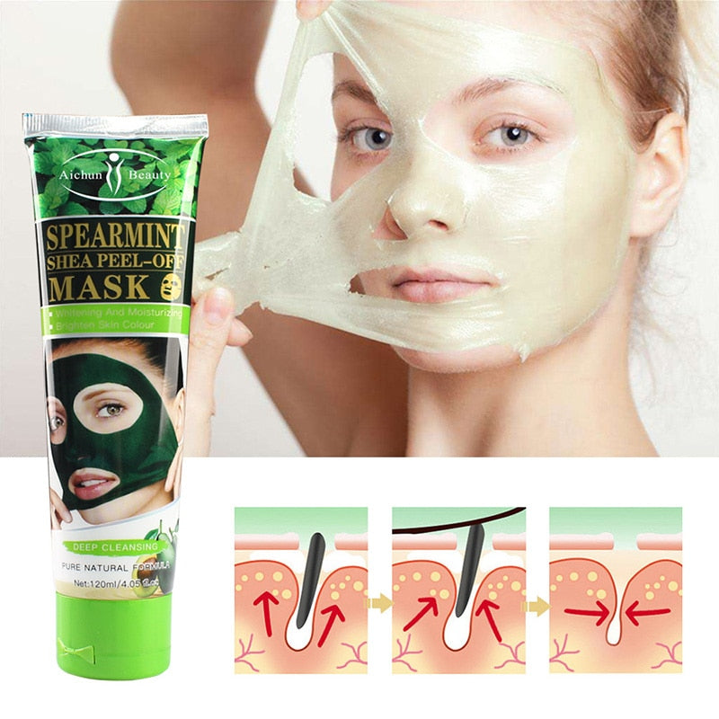 Moisturizing Peeling Mask Removes Deep Dirt Spearmint Shea Peel-off Mask Refreshing Oil Control Mask Purify Pores Facial Mask