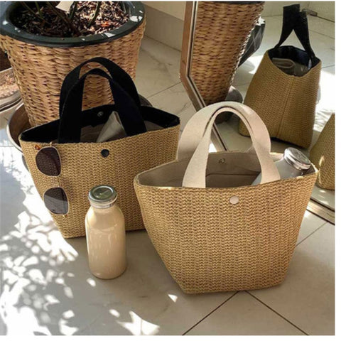 Summer Women Bag Straw Handbag Casual Tote Boho Beach Holiday Bags Shoulder Bags