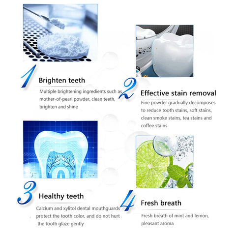 Beyprern Christmas Gift Thanksgiving Teeth Whitening 50 Grams Remove Smoke Stains Coffee Stains Tea Stains Fresh Breath Bad Breath Oral Hygiene Dental Care