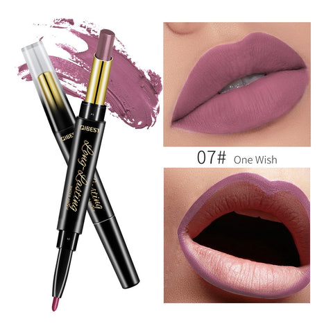 2 In 1 Matte Lipstick Lip Liner Nude Lipliner Makeup Waterproof Lipstick Pen Long Lasting Lip Pencil Makeup Lips Cosmetic