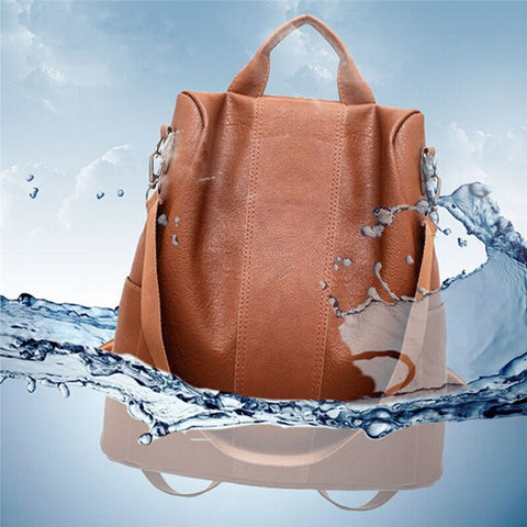 2022 Fashion Female Anti-Theft Backpack Classic PU Leather Solid Color Backpack Canta Fashion Shoulder Bag