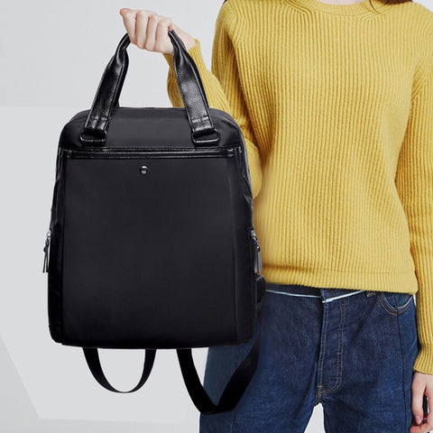 Black Trend Bookbag Women Oxford Cloth High-Quality Travel Backpack Female Solid Color Designer Mochila Multifunctional Rucksack