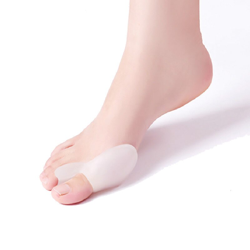 Beyprern 1 Pair Silicone Gel Foot Fingers Two Hole Toe Separator Thumb Valgus Protector Bunion Adjuster Hallux Valgus Guard Feet Care