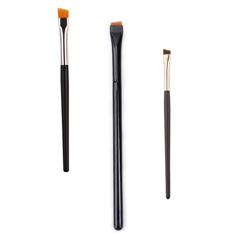 3Pcs Professional Eye Makeup Brush Angled Brow Brush Eye Patch Eyeshadow Mixing Basic Makeup Tools