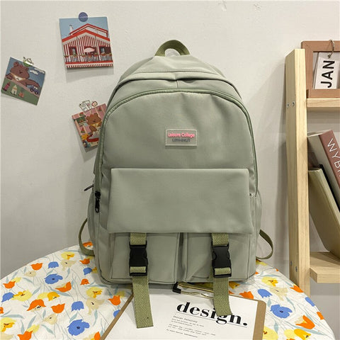 Korean Fashionable Girl Large Capacity Students Backpack 2023 New Nylon Waterproof Cute Schoolbag For Women Teenager Travel Bag