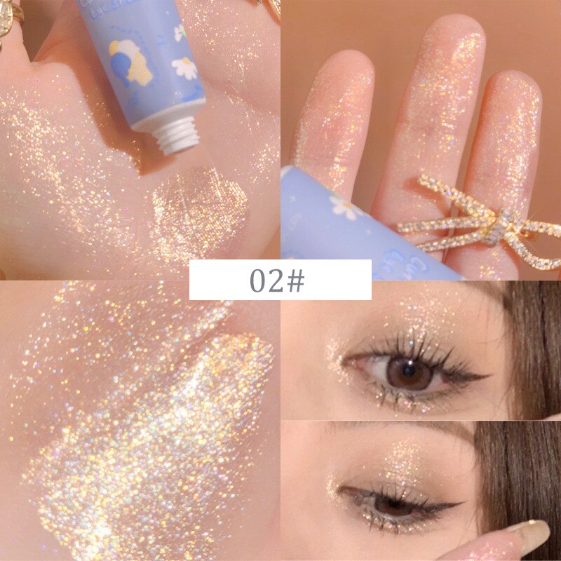 Glitter Eyeshadow Liquid Diamond Liquid Eyeshadow Highlight Pink Blue Gold Shimmer Powder Brighten Face Makeup Beauty Cosmetic