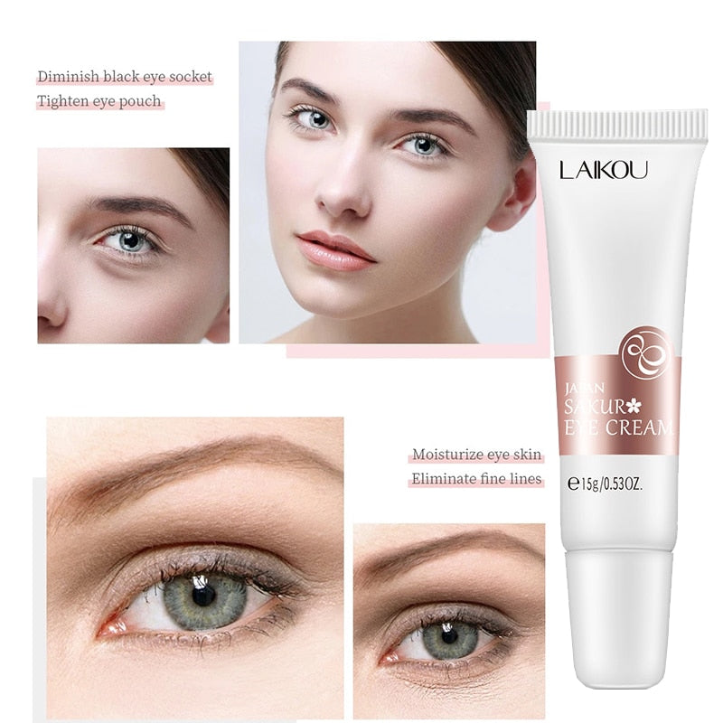 Beyprern Sakura Essence Extract Eye Cream Anti-Aging Firming And Smooting Wrinkles Anti-Puffiness Dark Circle Brighten Eyes Skin