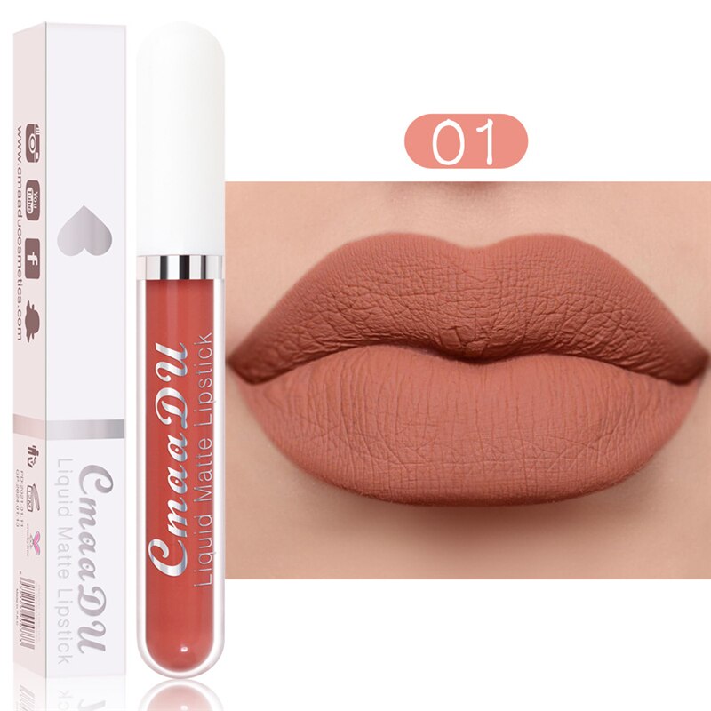 Christmas Gift 18 Colors Matte Velvet Lip Glaze Waterproof Lasting Not Easy To Fade Lip Gloss Lipstick Nude Sexy Red Makeup Beauty Cosmetic New
