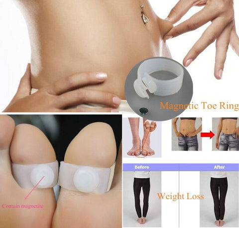 Beyprern Magnetic Therapy Slimming Toe Rings Fast Lose Weight Burn Fat Reduce Fats Body Silicone Foot Massage Toe Rings Face Lift Devices