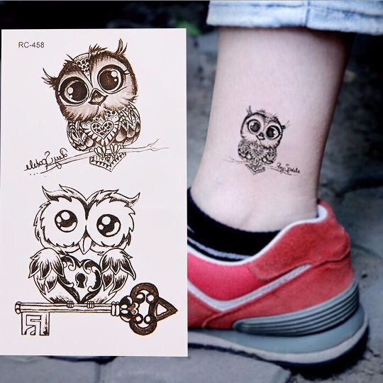 Popular Owl Men And Women One-time Tattoo Waterproof Temporary Tattoo Stickers Arm Shoulder Leg Foot Whole Body Painting TXTB1