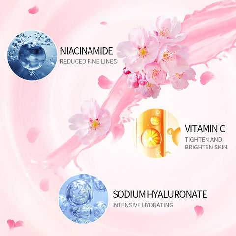 Sakura Skin Care Set Moisturizing Evening Skin Tone Face Serum Anti-aging Wrinkle Facial Essence Nourishing Lock Water Cream