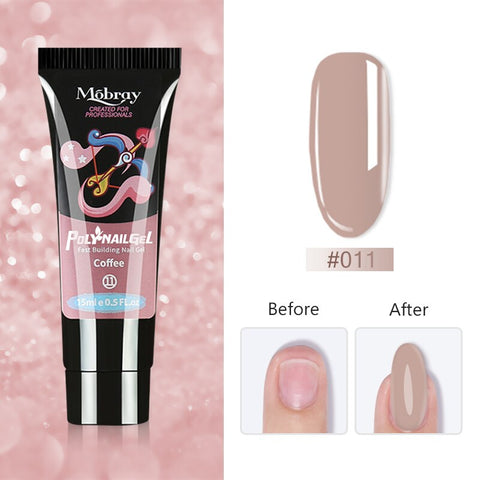 Beyprern Mobray 15g Polygels Crystal Extend UV Nail Gel Extension Building Led Nail Art Gel Lacquer Jelly Acrylic Gel Poly Nail Gel