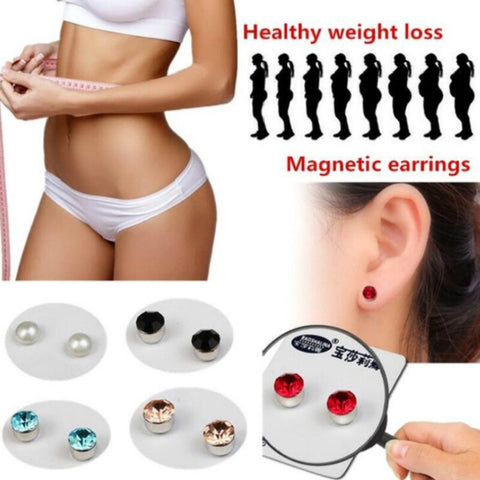 Christmas Gift Thanksgiving 2pc Magnetic Slimming Earrings Weight Loss Acupoints Stud  Magnetic Therapy Crystal Earring Fat Burning Slimming Face Lift Tools