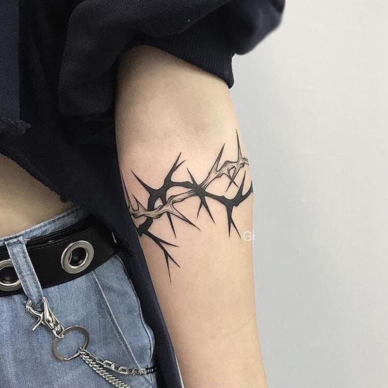 Back to school  1Pc Arm Branch Waterproof Temporary Tattoo Stickers Men Women Hand Back Personality Cool Art Fake Tattoos Gothic Tattoo Sticker