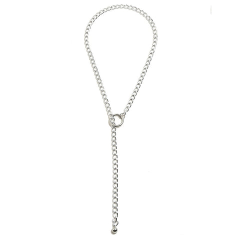 DIEZI Hip Hop Gold Silver Color Geometric Clavicle Chain Link Necklace for Women Men Beach Party Jewelry Punk Vintage Necklaces
