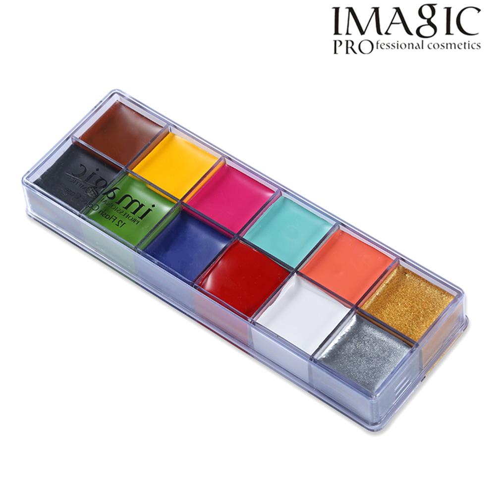 Painting Flash Paint 12 Colors Professional Eyes Cosmetic Halloween Children Face Paints Makeup Palette Eyes Body Cosmetic