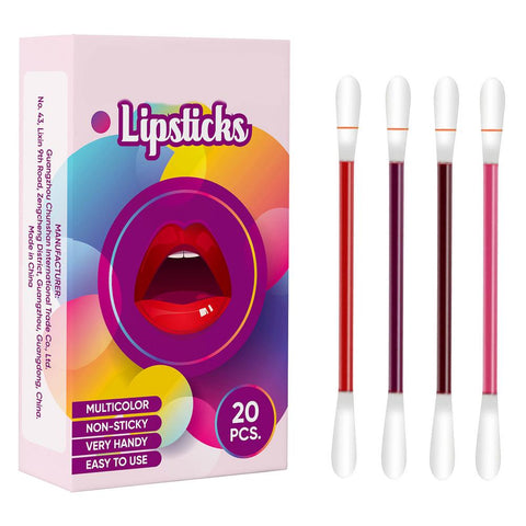 20pcs/set Lipstick Microbrush Long Lasting Waterproof Disposable Brushes Cotton Swab Lip Glaze Liquid Lipstick Lip Glaze