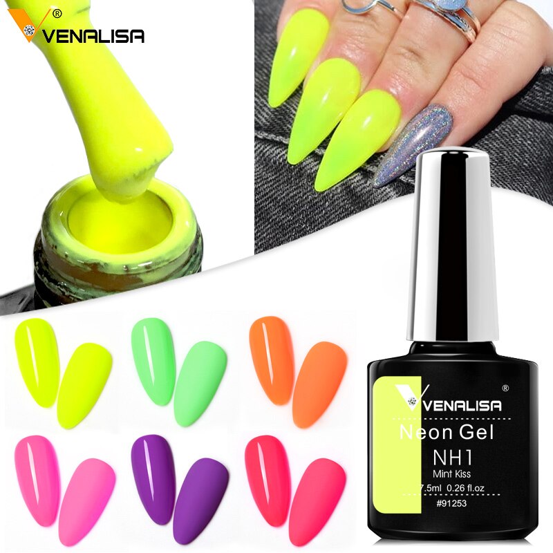 VENALISA Summer Neon Color Beauty Nail Gel Polish Bright Nail Art Salon Lacquer Soak off UV LED Fluorescence Gel Nail Varnish