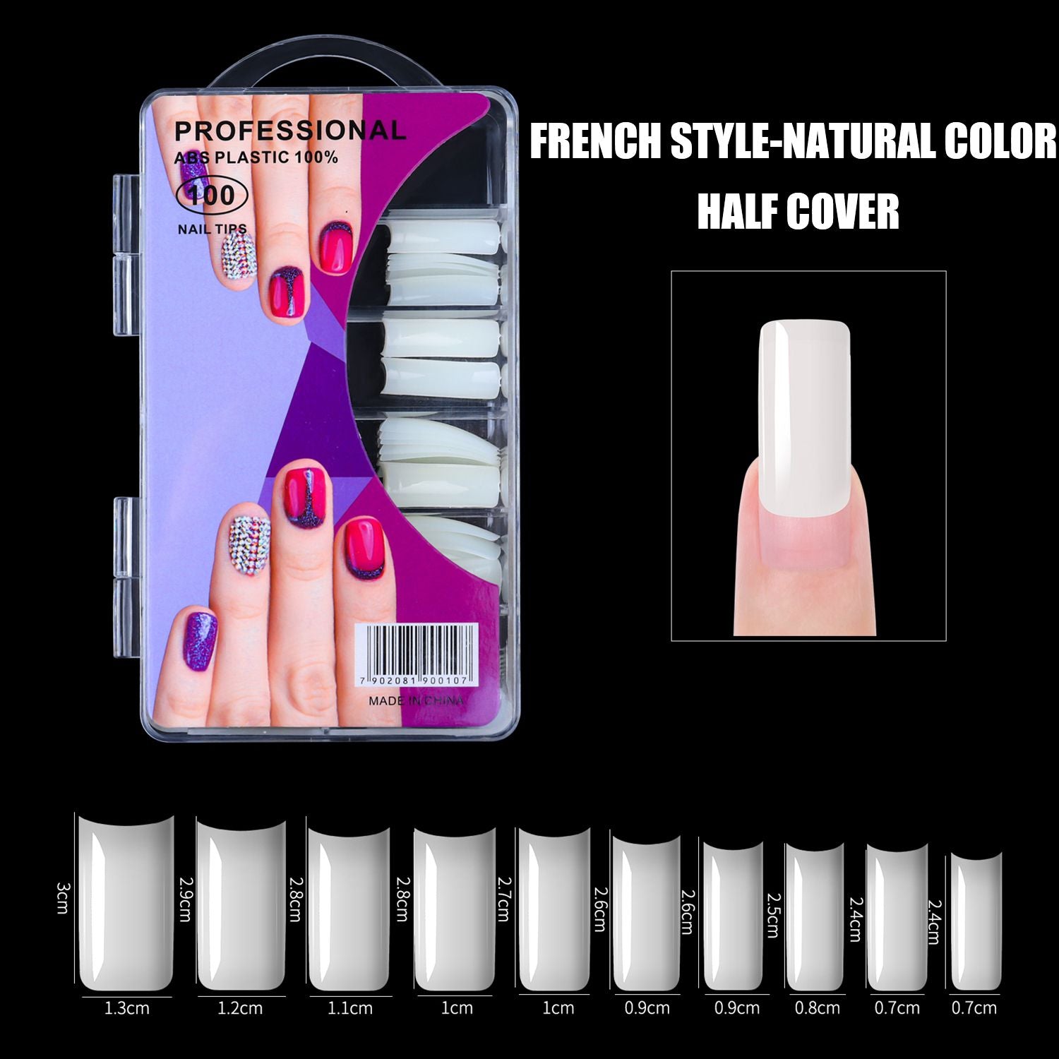 60Pcs Fake Nail Nails Extension Transparent Acrylic Nail Seamless Full/Half Cover Beauty Nail Decor French Nail Manicure Tools