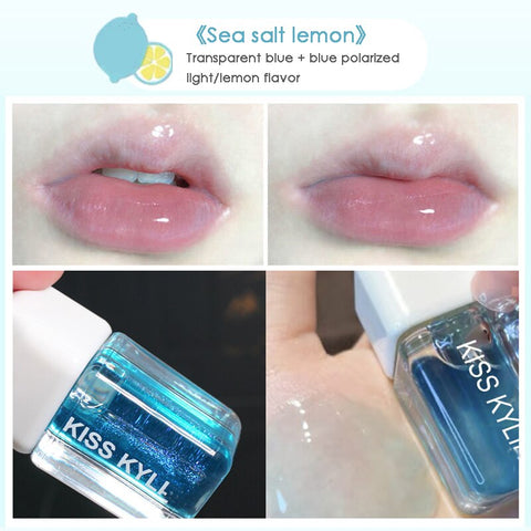 Beyprern 1PC Fruit Lip Gloss Lip Oil Jelly Moisturizing Lips Reducing Lip Lines Waterproof Lasting Liquid Lip Cosmetics Fruit Taste