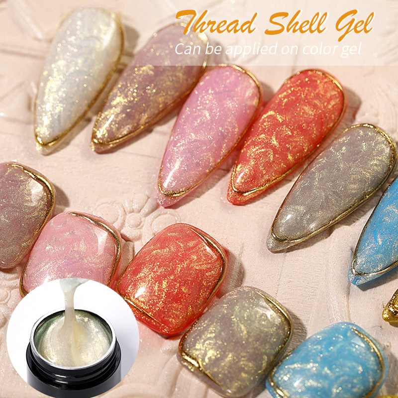 Thread Shell Nail Gel Polish 7ML Pearl Shell Semi-Permanent UV Gel Base Top Coat Popular In Autumn And Winter