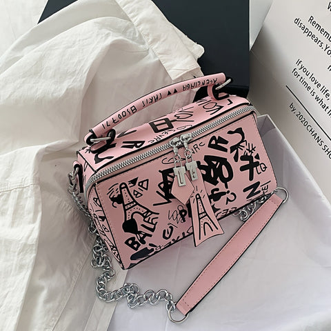 2022 Luxury Design Women Leather Handbags and Purse Fashion Crossbody Bags for Women Graffiti Handbags Shoulder Bags Women Bag