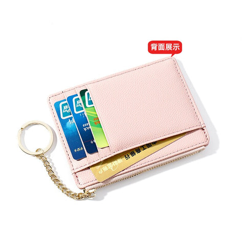 New Women Wallets Zipper PU Leather Coin Purse Mini Key Chain Small Wallet Multi-card Bit Card Holder Card Holder
