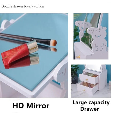 Table Mirror Storage Makeup Table Mirror with Drawer Dressing Table Mirrors for Bedroom Beauty Cosmetic Mirror Jewelry Mirrors