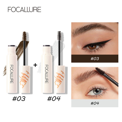 FOCALLURE 2 Pcs Waterproof Eyebrow Gel Enhancers Long Lasting Shade Tint For Eyebrows Black Brown Professional Women Makeup