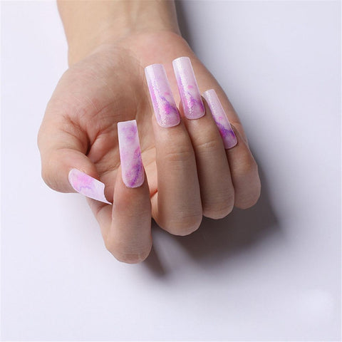 Rectangle Artificial False Nails Geometry Ballet Coffin Fake Nails Wear Long Paragraph Manicure Patch Press On Nails Art Tips
