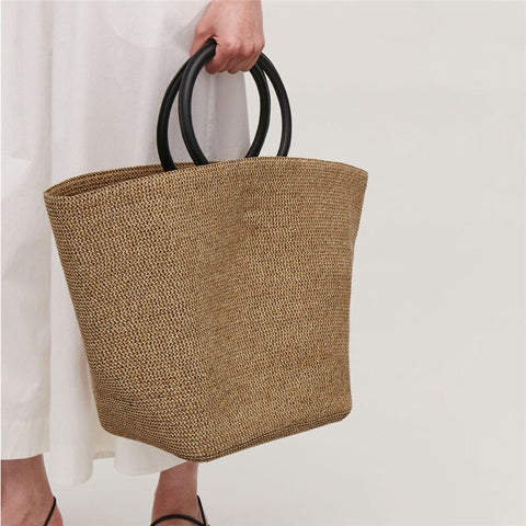 Beyprern Summer  New Straw Bag Women Handbag Bohemia Beach Bags Handmade Wicker Tote big Bags Rattan Shoulder Messenger Bags 2023