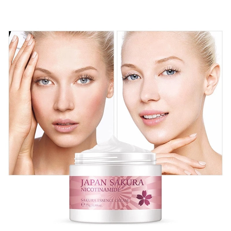 4pcs Face Skin Care Set Cherry Blossom Essence Collagen Face Cream & Face Serum & Facial Sleeping Mask Beauty Makeup Suit