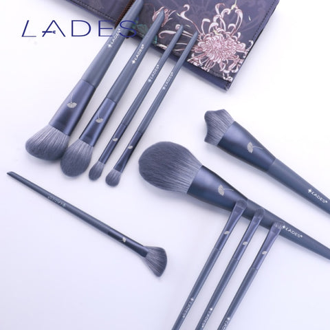 Christmas gift LADES 10PCS Makeup Brushes Sets Powder Sculpting Foundation Eyeshadow Blush Make up Brush Beauty Tool With Pouch