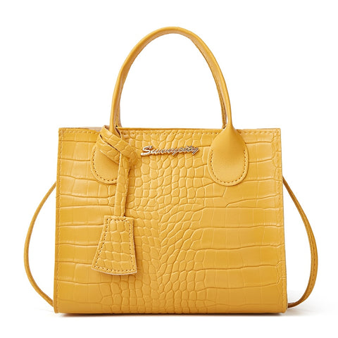 Ladies Square Shoulder Bag, Summer Girls Solid Color Stone Pattern Handbag Casual Crossbody Messenger Bag