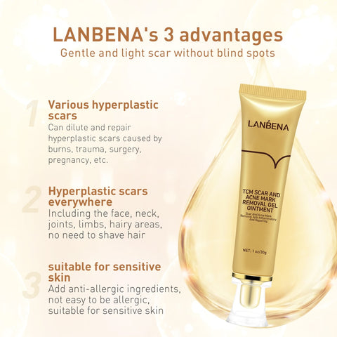 LANBENA Acne Scar Removal Cream Skin Repair Face Cream Acne Spots Acne Treatment Blackhead Whitening Cream Stretch Marks 30ml